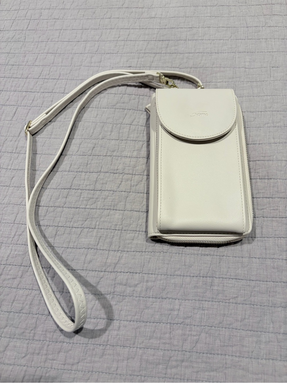 Stone White Crossbody Phone Wallet Purse